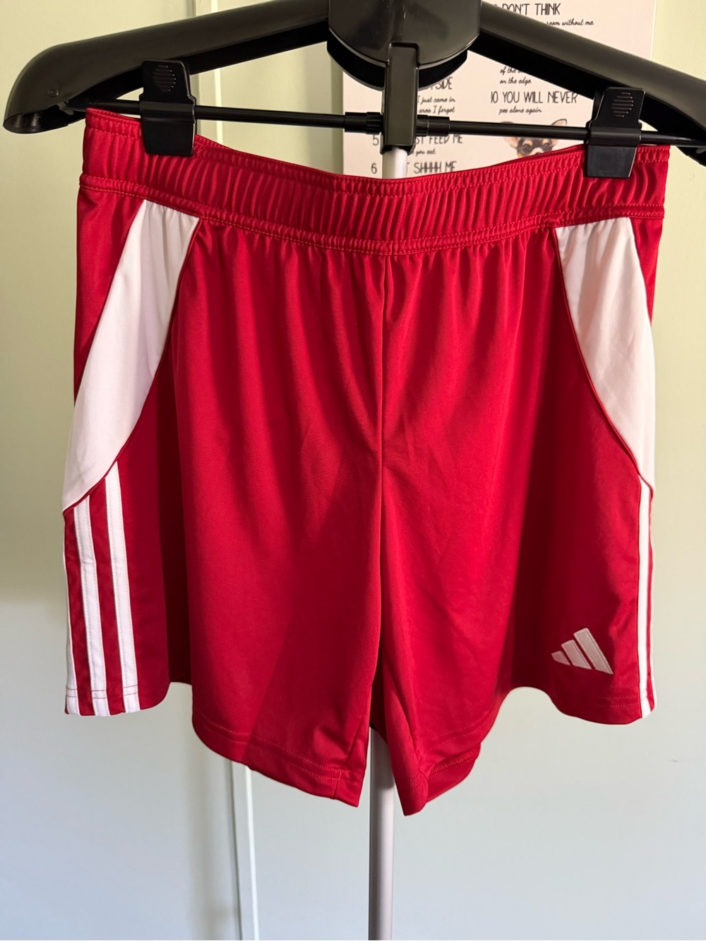 adidas Red and White Athletic Shorts